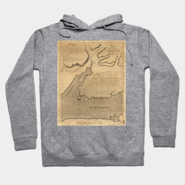 Vintage Map of Alexandria Virginia (1798) Hoodie by Bravuramedia